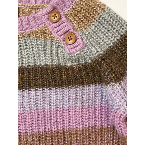 OshKosh B’gosh Brown Lavender Cable Knit Sweater Sz 5T Toddler Girl - Picture 2 of 6